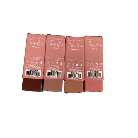Beauty Creations Tease Me Soft Matte Lipstick Set of 4 Shades Face makeup Lips - Picture 2 of 7